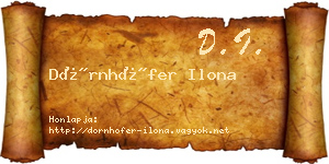 Dörnhöfer Ilona névjegykártya
